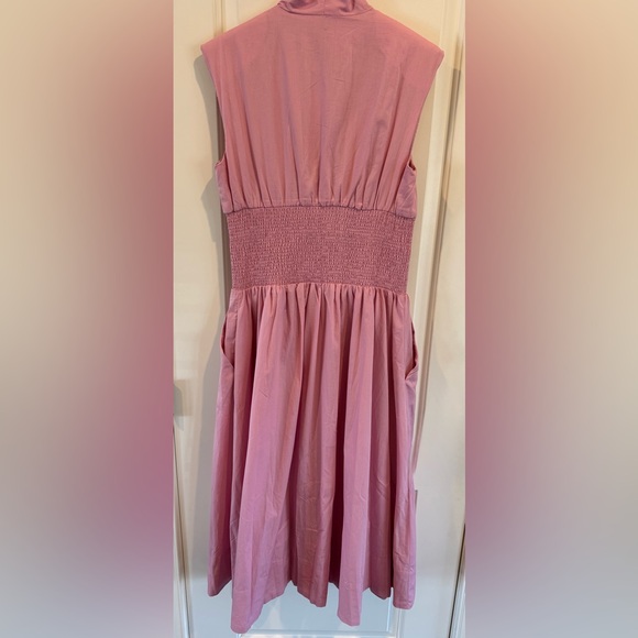 NWT Anthropologie The Tommie Zip Front Pink Midi Dress - Picture 5 of 8